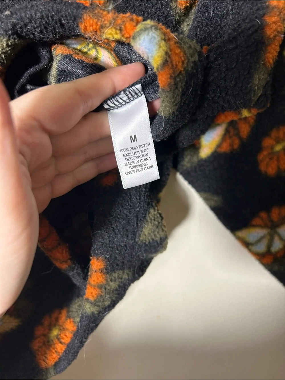 Pacsun butterfly garden floral half snap sherpa fleece jacket womens M